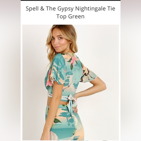 New spell nightingale crop top M & wide pants set S - Picture 16 of 16